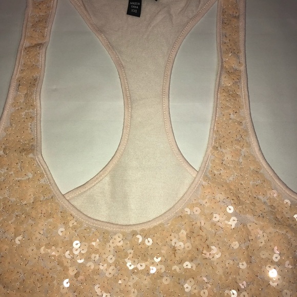 Peach Bebe Sequined Racerback tank. - Picture 3 of 3